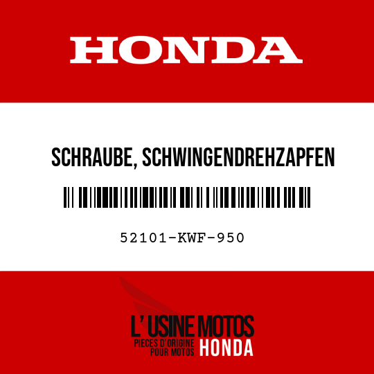 image de 52101-KWF-950 SCHRAUBE, SCHWINGENDREHZAPFEN