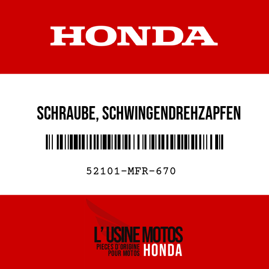 image de 52101-MFR-670 SCHRAUBE, SCHWINGENDREHZAPFEN