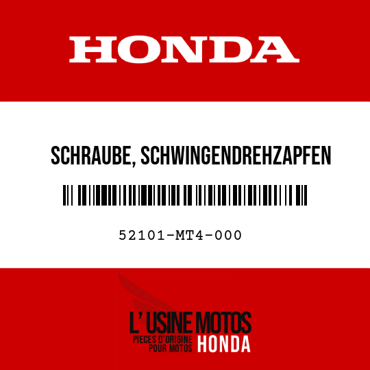 image de 52101-MT4-000 SCHRAUBE, SCHWINGENDREHZAPFEN