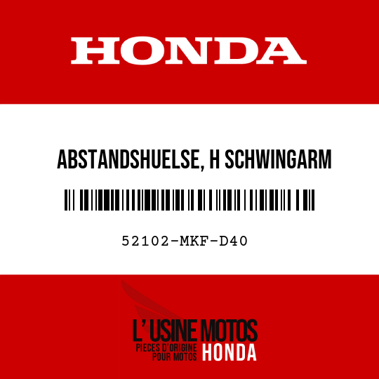 image de 52102-MKF-D40 ABSTANDSHUELSE, H SCHWINGARM
