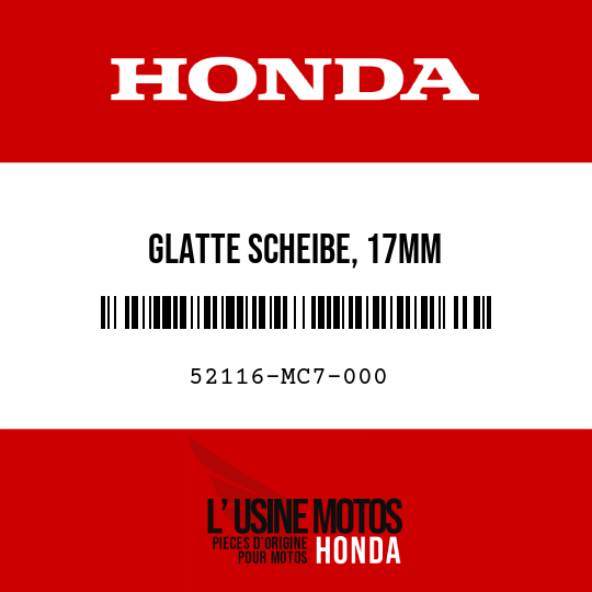 image de 52116-MC7-000 GLATTE SCHEIBE, 17MM