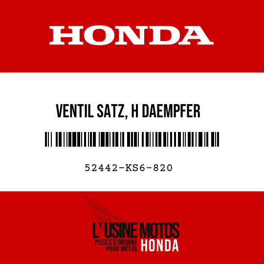 image de 52442-KS6-820 VENTIL SATZ, H DAEMPFER