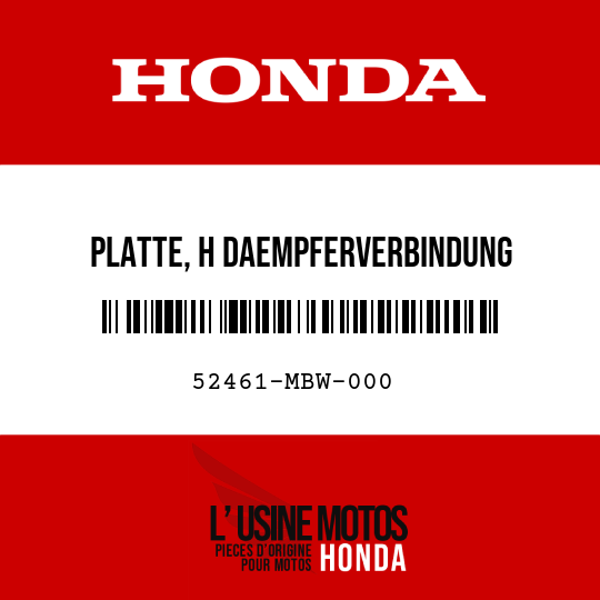image de 52461-MBW-000 PLATTE, H DAEMPFERVERBINDUNG