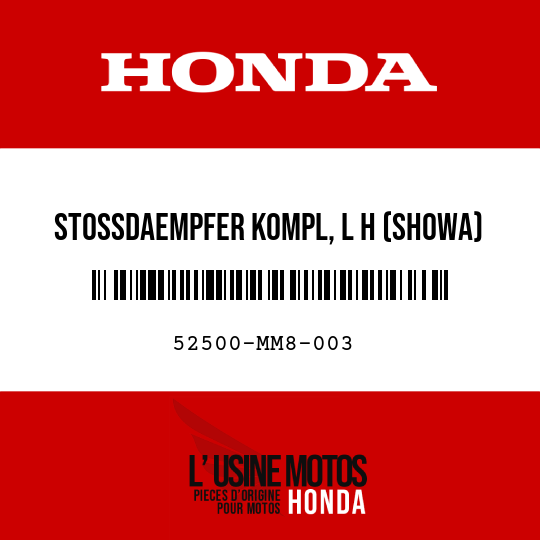 image de 52500-MM8-003 STOSSDAEMPFER KOMPL, L H (SHOWA)
