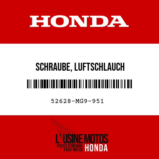 image de 52628-MG9-951 SCHRAUBE, LUFTSCHLAUCH