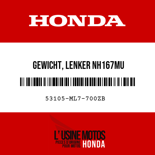 image de 53105-ML7-700ZB GEWICHT, LENKER NH167MU 