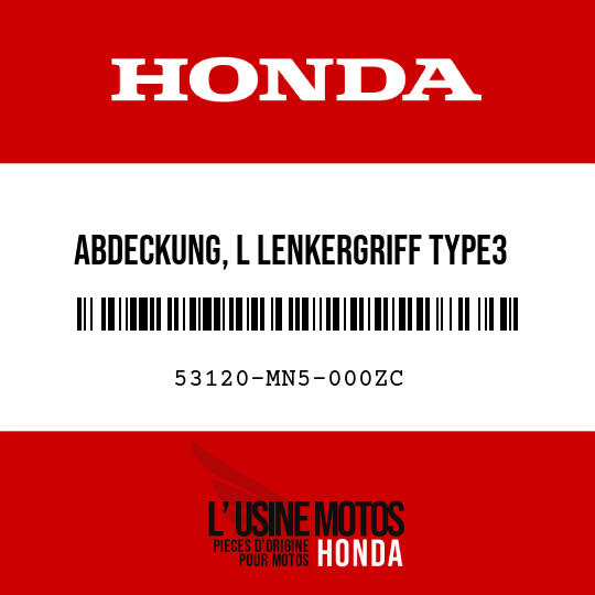 image de 53120-MN5-000ZC ABDECKUNG, L LENKERGRIFF TYPE3 (R58L)