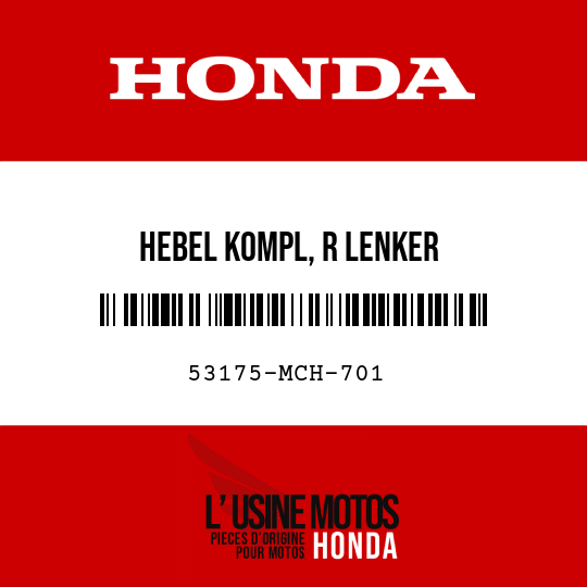 image de 53175-MCH-701 HEBEL KOMPL, R LENKER