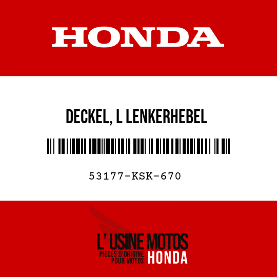 image de 53177-KSK-670 DECKEL, L LENKERHEBEL