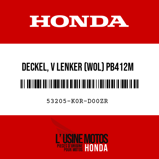 image de 53205-K0R-D00ZR DECKEL, V LENKER (WOL) PB412M (PB412M MONDBLAUMETALLIC)