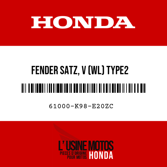 image de 61000-K98-E20ZC FENDER SATZ, V (WL) TYPE2