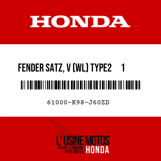 image de 61000-K98-J60ZD FENDER SATZ, V (WL) TYPE2     1 (TYPE2     1 )