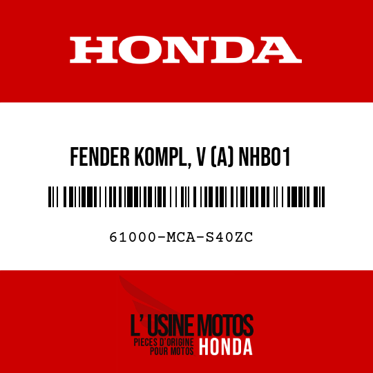 image de 61000-MCA-S40ZC FENDER KOMPL, V (A) NHB01