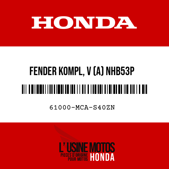 image de 61000-MCA-S40ZN FENDER KOMPL, V (A) NHB53P