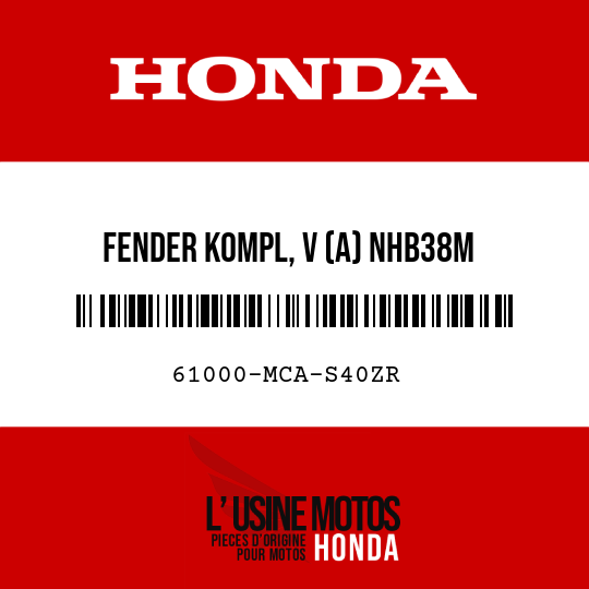 image de 61000-MCA-S40ZR FENDER KOMPL, V (A) NHB38M