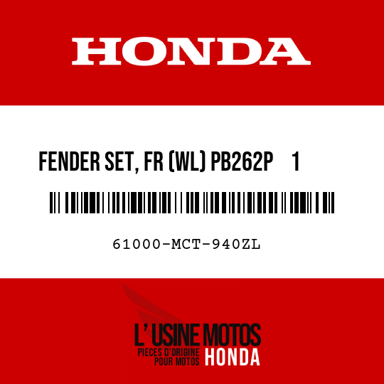 image de 61000-MCT-940ZL FENDER SET, FR (WL) PB262P    1  (PB262P    1 PEARL GREAT BLUE)