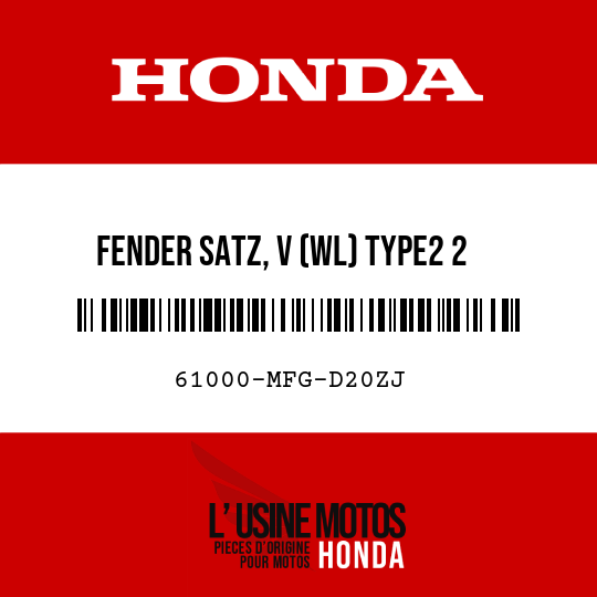 image de 61000-MFG-D20ZJ FENDER SATZ, V (WL) TYPE2 2 