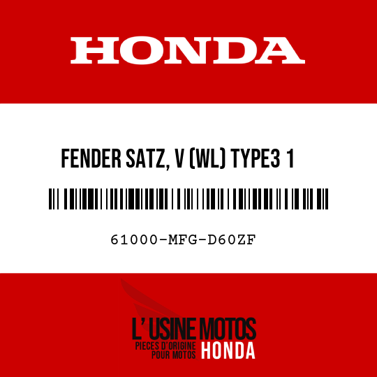 image de 61000-MFG-D60ZF FENDER SATZ, V (WL) TYPE3 1