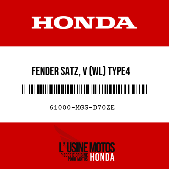 image de 61000-MGS-D70ZE FENDER SATZ, V (WL) TYPE4