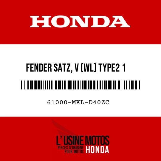 image de 61000-MKL-D40ZC FENDER SATZ, V (WL) TYPE2 1