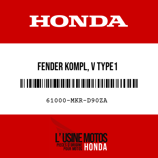 image de 61000-MKR-D90ZA FENDER KOMPL, V TYPE1