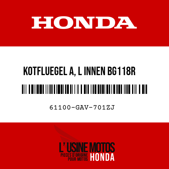 image de 61100-GAV-701ZJ KOTFLUEGEL A, L INNEN BG118R  (BG118R KIEFERNADELGRUEN)