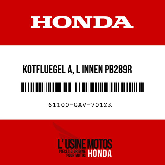 image de 61100-GAV-701ZK KOTFLUEGEL A, L INNEN PB289R  (PB289R BLAZER-BLAU)