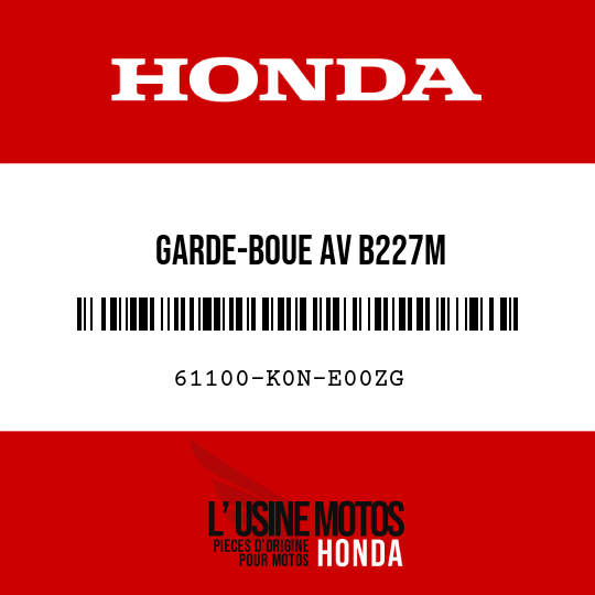 image de 61100-K0N-E00ZG GARDE-BOUE AV B227M