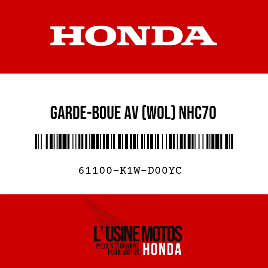 image de 61100-K1W-D00YC GARDE-BOUE AV (WOL) NHC70