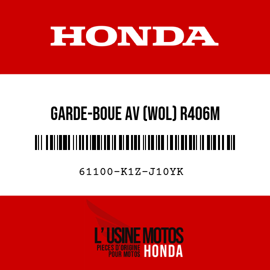 image de 61100-K1Z-J10YK GARDE-BOUE AV (WOL) R406M