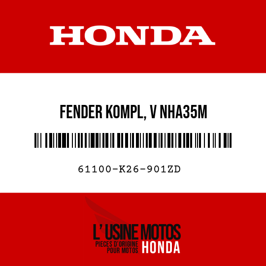 image de 61100-K26-901ZD FENDER KOMPL, V NHA35M