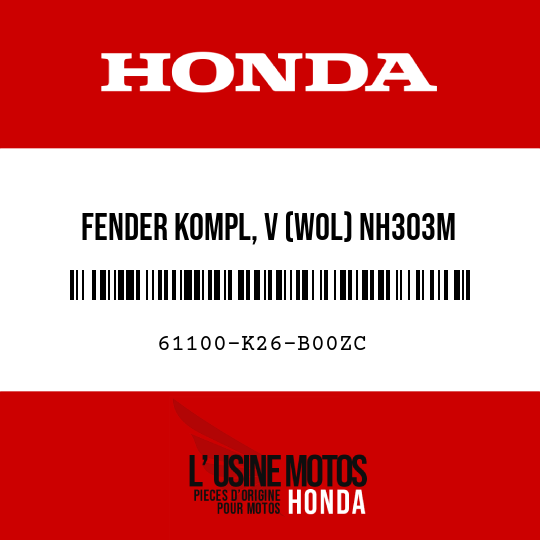 image de 61100-K26-B00ZC FENDER KOMPL, V (WOL) NH303M