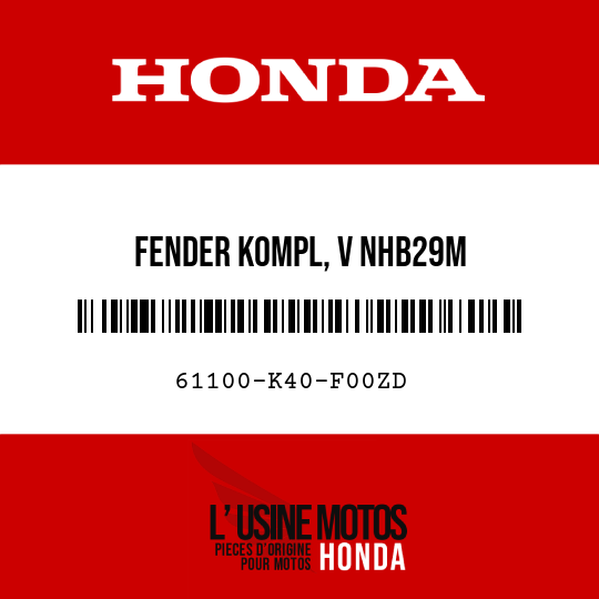 image de 61100-K40-F00ZD FENDER KOMPL, V NHB29M