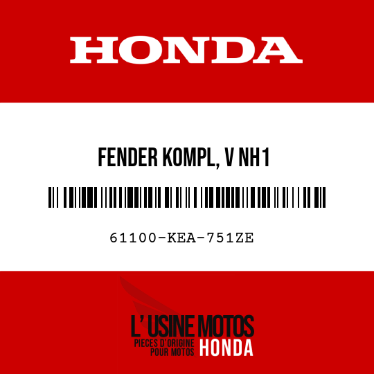 image de 61100-KEA-751ZE FENDER KOMPL, V NH1 