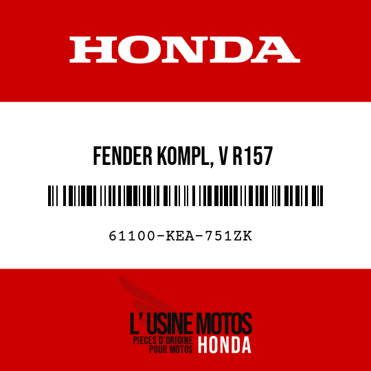 image de 61100-KEA-751ZK FENDER KOMPL, V R157 