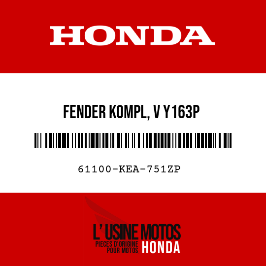 image de 61100-KEA-751ZP FENDER KOMPL, V Y163P 