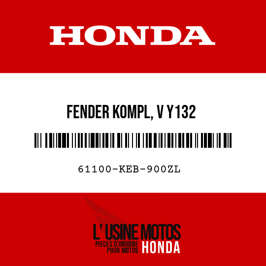 image de 61100-KEB-900ZL FENDER KOMPL, V Y132 