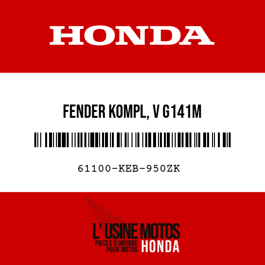 image de 61100-KEB-950ZK FENDER KOMPL, V G141M