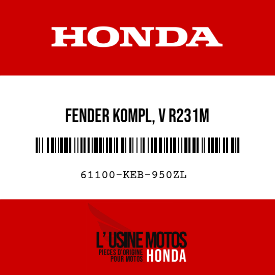 image de 61100-KEB-950ZL FENDER KOMPL, V R231M 