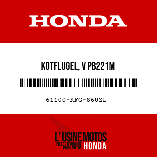 image de 61100-KFG-860ZL KOTFLUGEL, V PB221M 