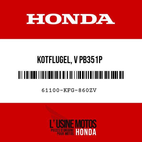 image de 61100-KFG-860ZV KOTFLUGEL, V PB351P 