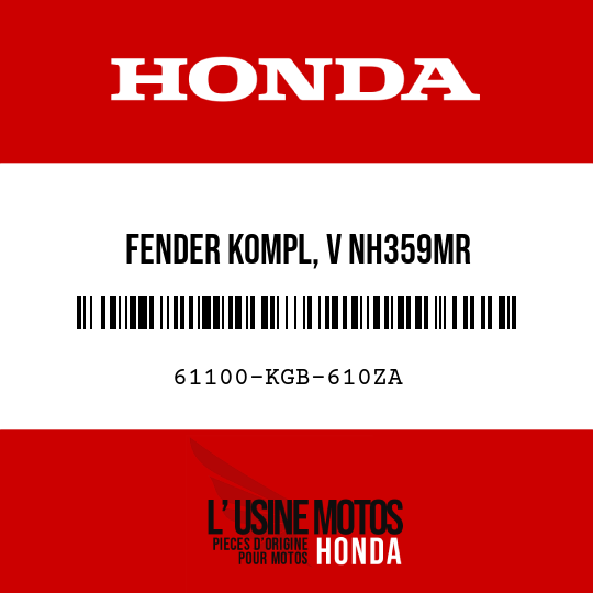 image de 61100-KGB-610ZA FENDER KOMPL, V NH359MR 