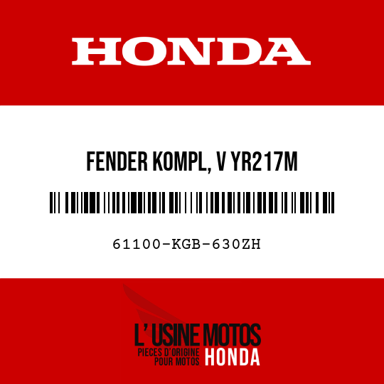 image de 61100-KGB-630ZH FENDER KOMPL, V YR217M 