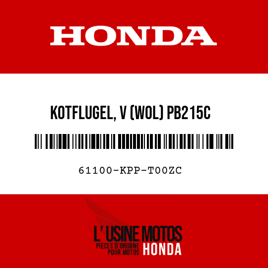 image de 61100-KPP-T00ZC KOTFLUGEL, V (WOL) PB215C