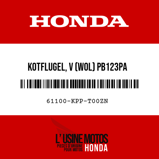 image de 61100-KPP-T00ZN KOTFLUGEL, V (WOL) PB123PA