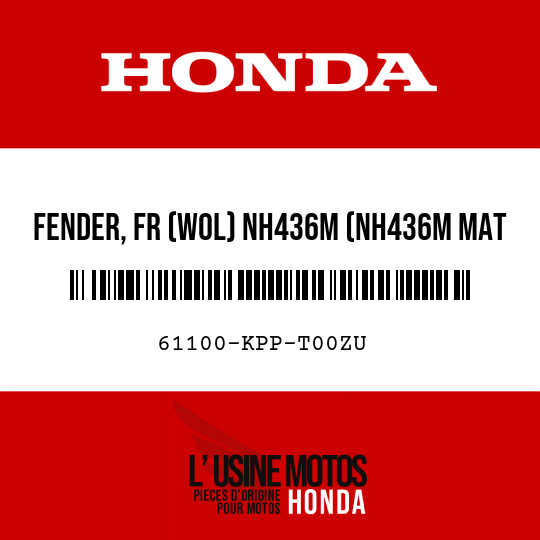 image de 61100-KPP-T00ZU FENDER, FR (WOL) NH436M (NH436M MAT GUNPOWDER BLACK METALLIC)