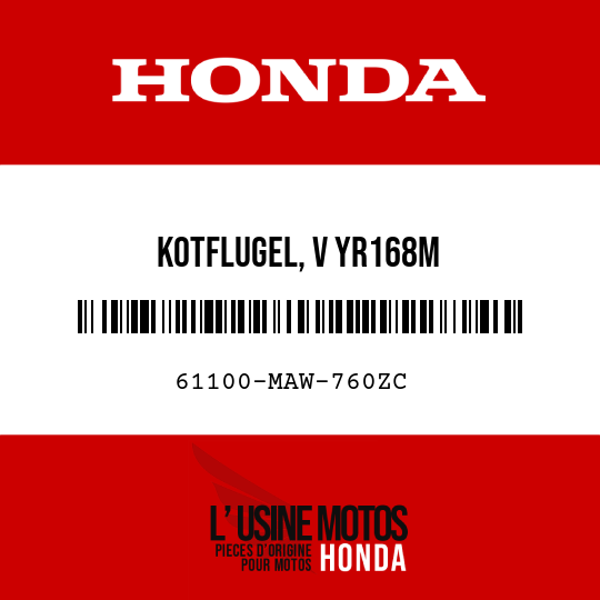 image de 61100-MAW-760ZC KOTFLUGEL, V YR168M 