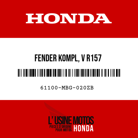 image de 61100-MBG-020ZB FENDER KOMPL, V R157 
