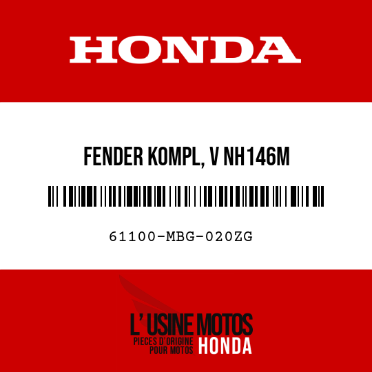 image de 61100-MBG-020ZG FENDER KOMPL, V NH146M 