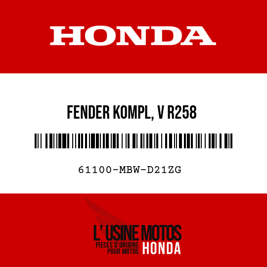 image de 61100-MBW-D21ZG FENDER KOMPL, V R258 